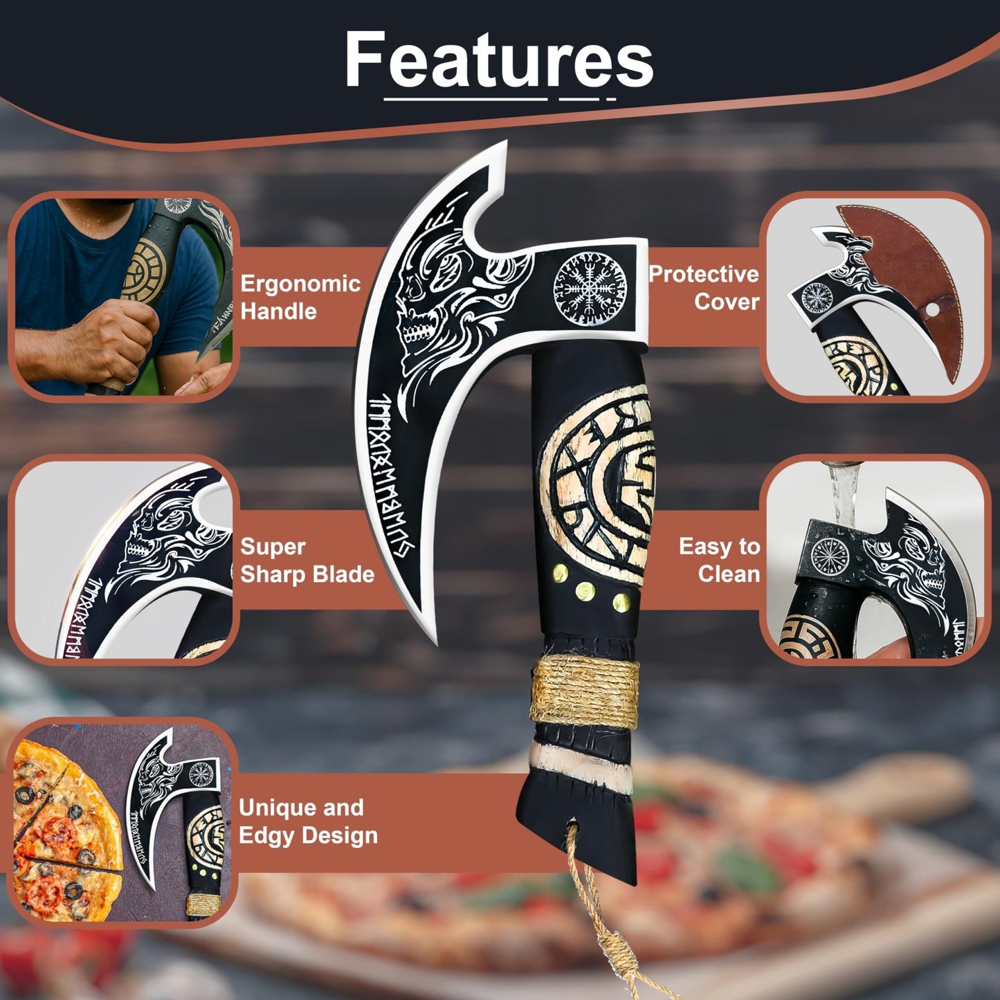 Chef's Edge Axe - Inspired Pizza Cutter - Chef's Edge