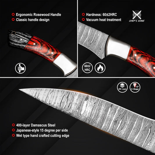 Chef's Edge Damascus Steel Knives Set - Chef's Edge