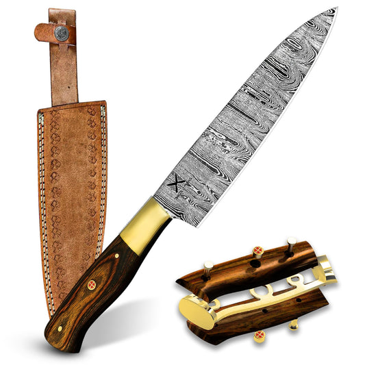 Golden Damascus Chef's Knife - Chef's Edge