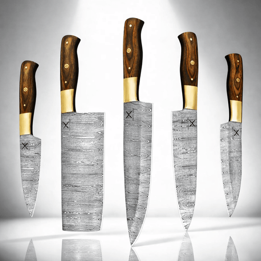 5 - Piece Damascus Steel Knife Set - Chef's Edge