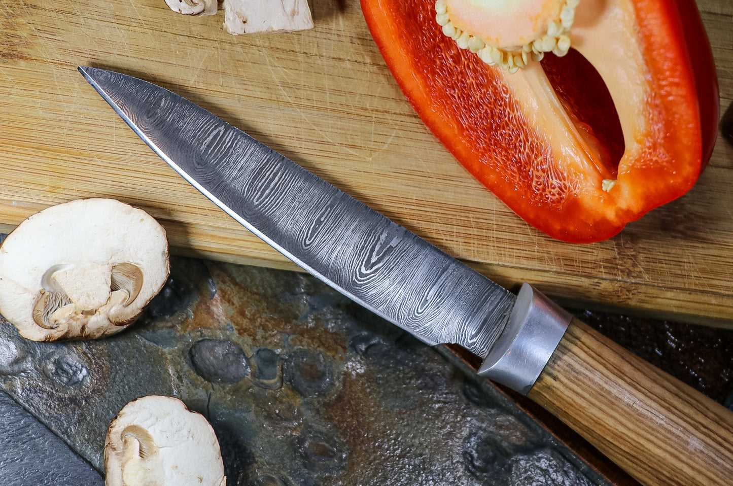 7-Piece Damascus Steel Handmade Kitchen Knife Set | Wooden Handle | Damascus Chef Knife Set - Chef's Edge