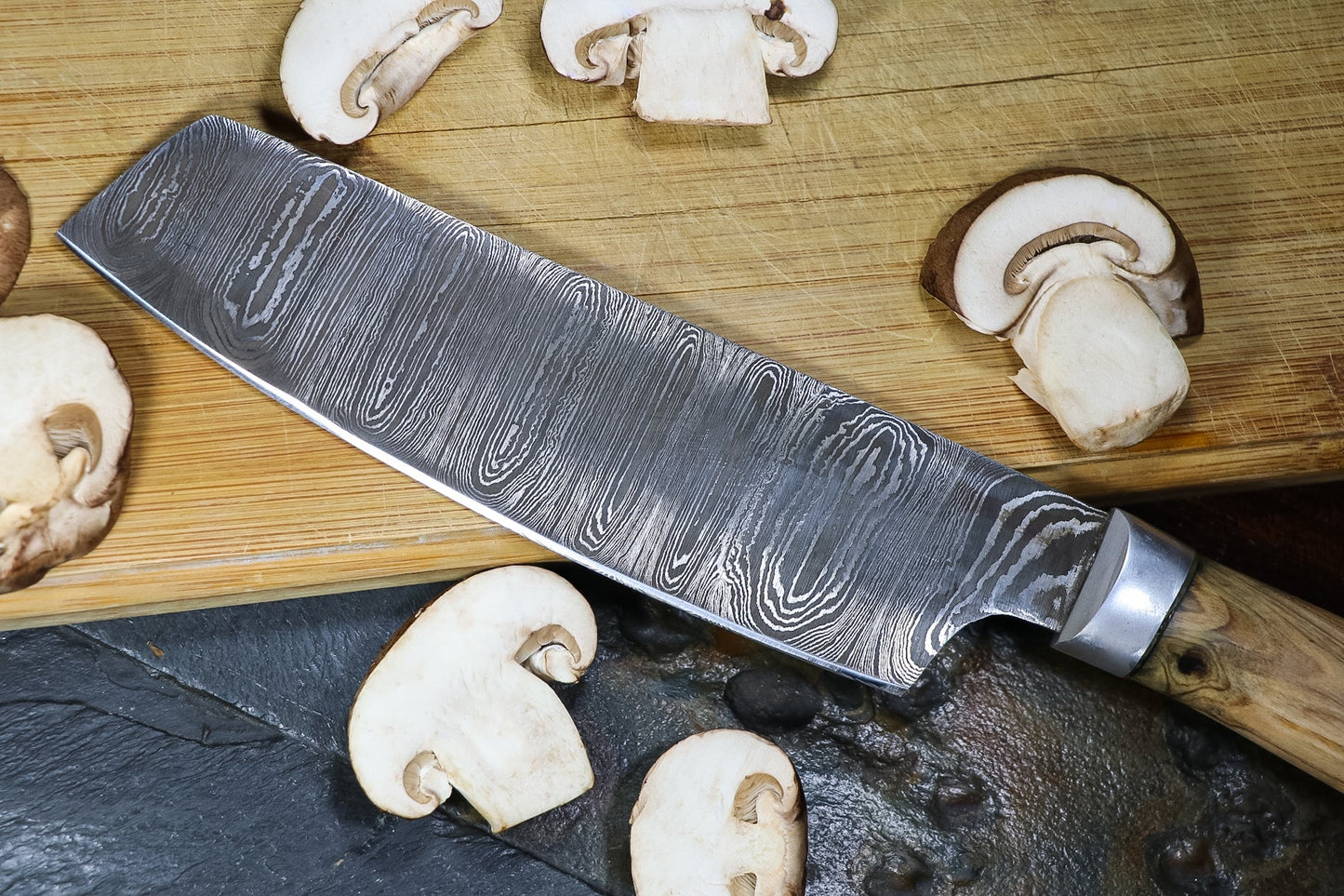 7-Piece Damascus Steel Handmade Kitchen Knife Set | Wooden Handle | Damascus Chef Knife Set - Chef's Edge