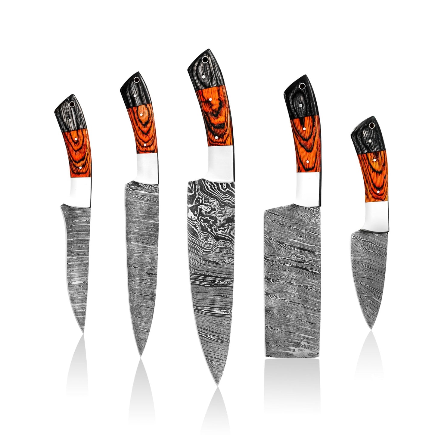 Chef's Edge Damascus Steel Knives Set - Chef's Edge