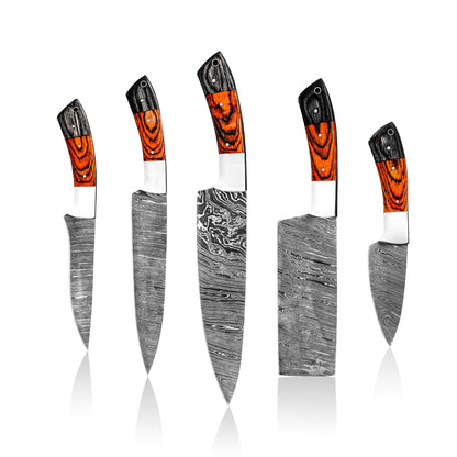 Chef's Edge Damascus Steel Knives Set - Chef's Edge