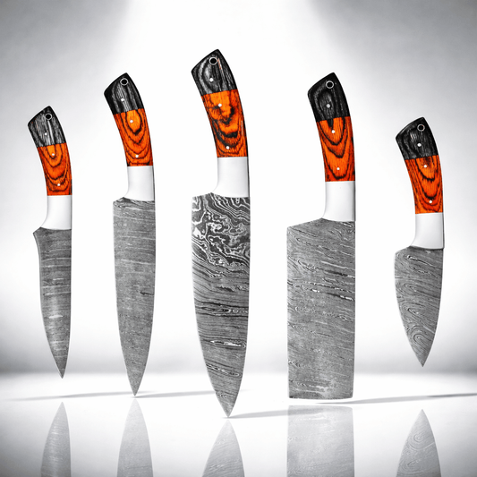 Handmade Damascus Steel Knife Set - Chef's Edge